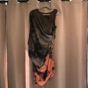 Gorgeous Tie Dye Religion Asymmetric Dress Size 8